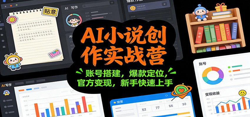 AI小说创作实战营：账号搭建，爆款定位，官方变现，新手快速上手-钱途社