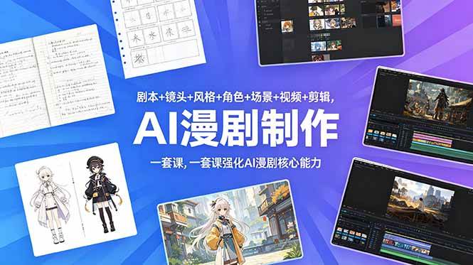 （18734期）剧本+镜头+风格+角色+场景+视频+剪辑，一套课强化AI漫剧核心能力-钱途社