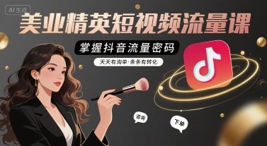 美业精英短视频流量课，掌握抖音流量密码，天天有询单，条条有转化-钱途社