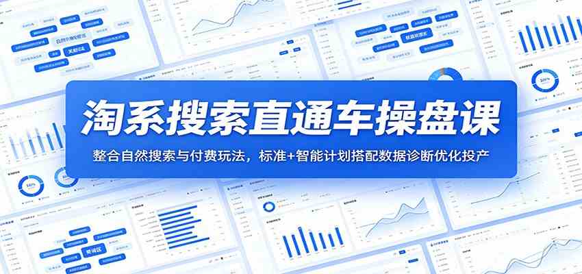 淘系搜索直通车操盘课：整合自然搜索与付费玩法，标准+智能计划搭配数据诊断优化投产-钱途社