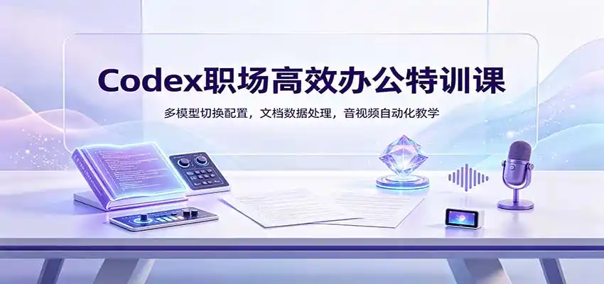 Codex职场高效办公特训课：多模型切换配置，文档数据处理，音视频自动化教学-钱途社