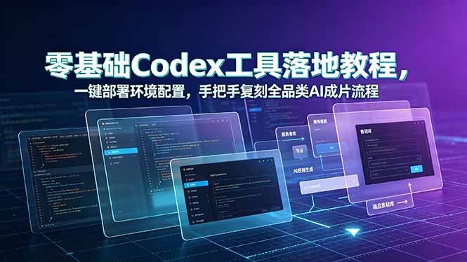 零基础Codex工具落地教程，一键部署环境配置，手把手复刻全品类AI成片流程-钱途社