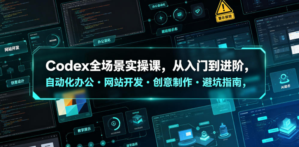 Codex全场景实操课，从入门到进阶，自动化办公・网站开发・创意制作・避坑指南，全流程教学-钱途社