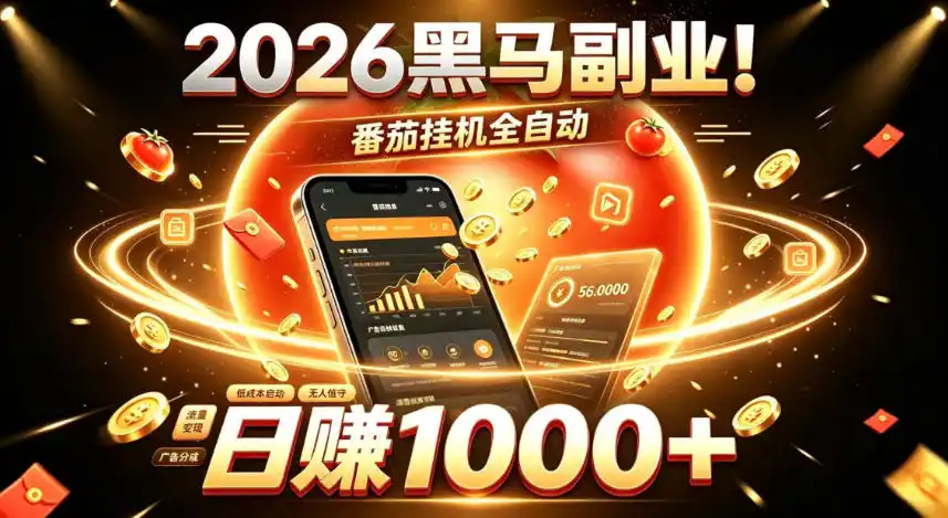 2026黑马副业！番茄挂G全自动日入1000+，操作最简单、门槛最低的线上轻资产项目【揭秘】-钱途社