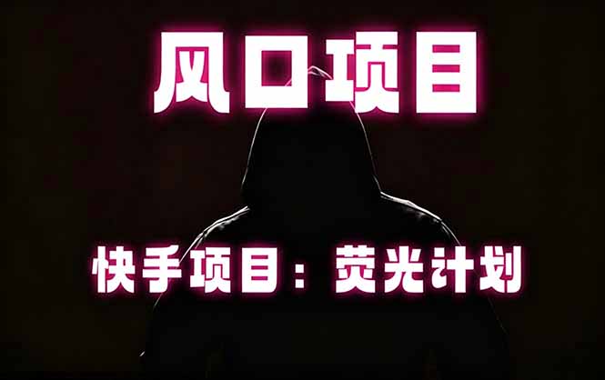快手风口项目，荧光计划托管，长期稳定，适合批量做-钱途社