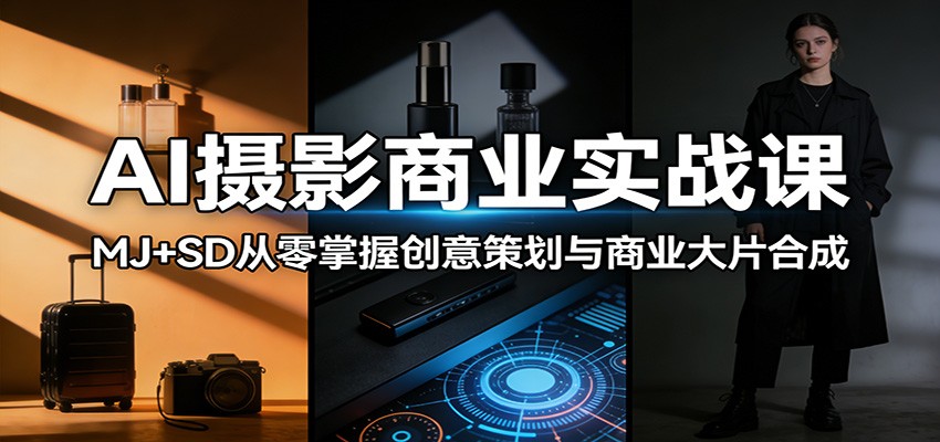 AI摄影商业实战课:MJ+SD从零掌握创意策划与商业大片合成-钱途社