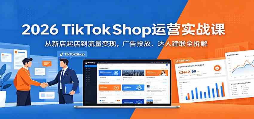 2026 TikTokShop运营实战课：从新店起店到流量变现，广告投放、达人建联全拆解-钱途社
