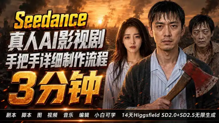 3分钟真人AI影视剧怎么做？SD 2.0手把手完整制作流程｜Higgsfield 14天SD 2.0/2.5无限生成-钱途社
