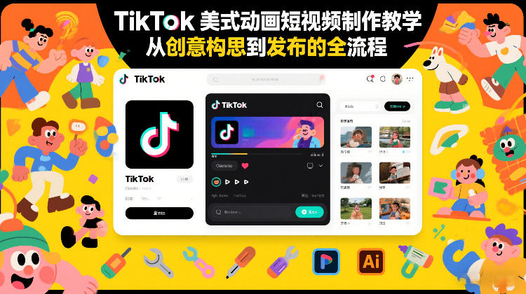TikTok美式动画短视频制作教学,从创意构思到发布的全流程-钱途社