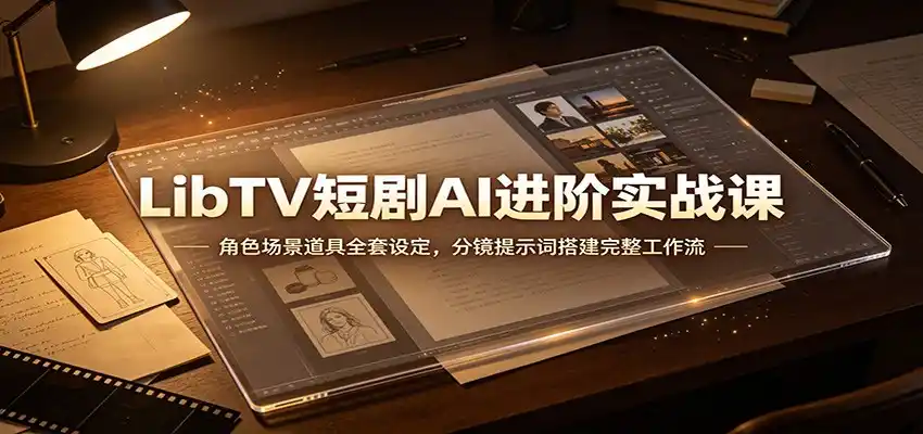 LibTV短剧AI进阶实战课：角色场景道具全套设定，分镜提示词搭建完整工作流-钱途社