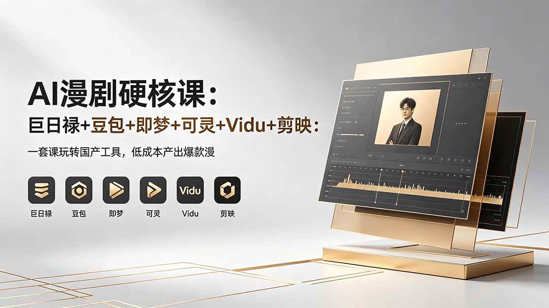 （18280期）AI漫剧硬核课：巨日禄+豆包+即梦+可灵+Vidu+剪映：一套课玩转国产工具，低成本产出爆款漫剧-钱途社