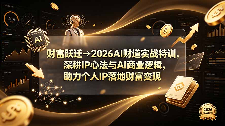 财富跃迁→2026AI财道实战特训，深耕IP心法与AI商业逻辑，助力个人IP落地财富变现-钱途社