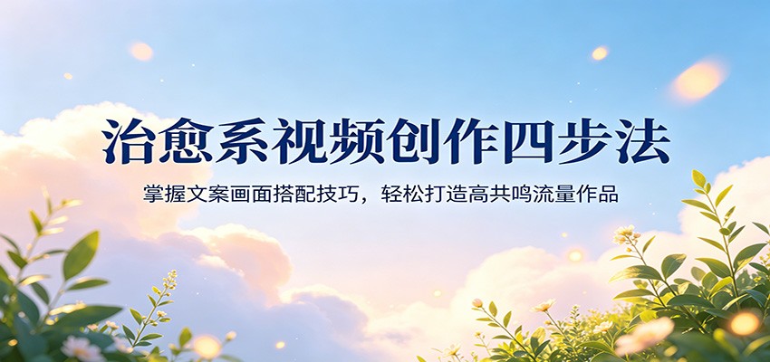 治愈系视频创作四步法：掌握文案画面搭配技巧，轻松打造高共鸣流量作品-钱途社