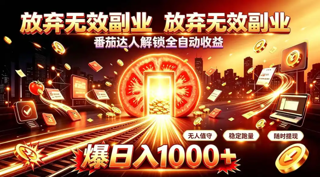放弃无效副业，番茄达人解锁全自动收益，日入1k+，门槛最低的线上轻资产项目【揭秘】-钱途社