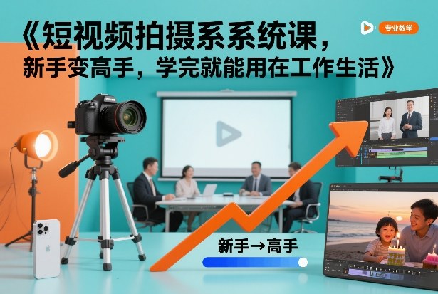 短视频拍摄系统课，新手变高手，学完就能用在工作生活-钱途社