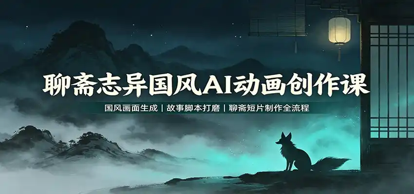 聊斋志异国风AI动画创作课：国风画面生成，故事脚本打磨，聊斋短片制作全流程-钱途社