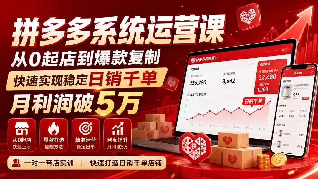 拼多多系统运营课(更新8月-钱途社