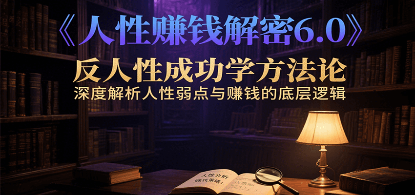 人性赚钱解密6.0，反人性成功学方法论，深度解析人性弱点与赚钱的底层逻辑-钱途社