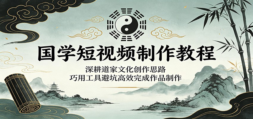 国学短视频制作教程：深耕道家文化创作思路，巧用工具避坑高效完成作品制作-钱途社