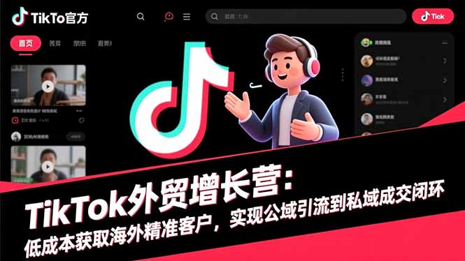 TikTok外贸增长营：低成本获取海外精准客户，实现公域引流到私域成交闭环-钱途社