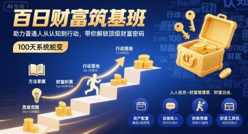 百日财富筑基班，助力普通人从认知到行动，带你解锁顶级财富密码-钱途社