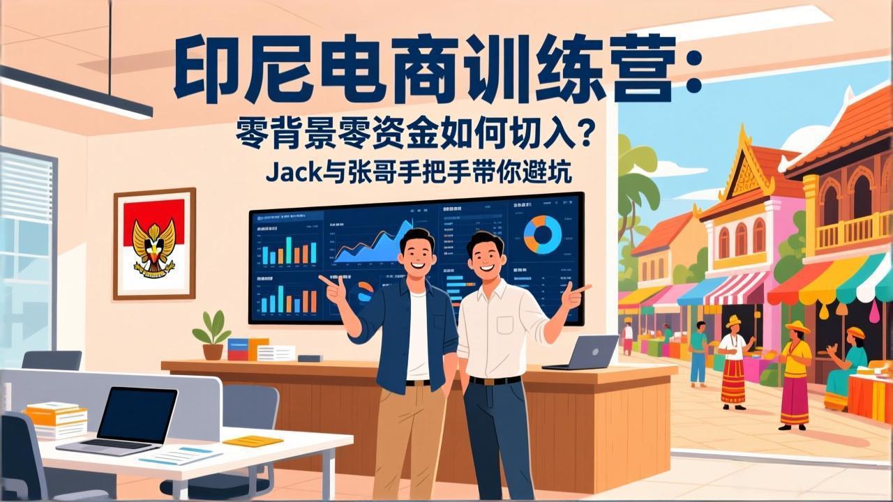 印尼电商训练营：零背景零资金如何切入？Jack与张哥手把手带你避坑-钱途社