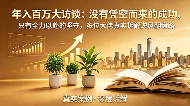 年入百万大访谈-更新：没有凭空而来的成功，只有全力以赴的坚守，多位大佬真实拆解逆风翻盘路-钱途社