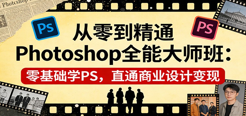 从零到精通Photoshop全能大师班：零基础学PS，直通商业设计变现-钱途社