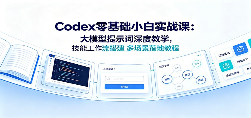 Codex零基础小白实战课：大模型提示词深度教学，技能工作流搭建多场景落地教程-钱途社
