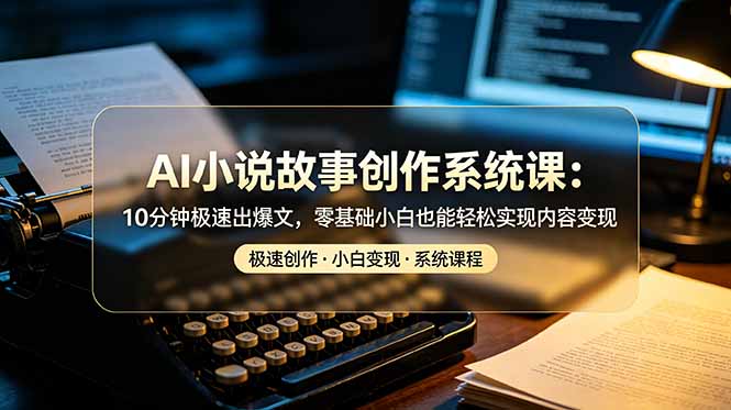 AI小说故事创作系统课：10分钟极速出爆文，零基础小白也能轻松实现内容变现-钱途社