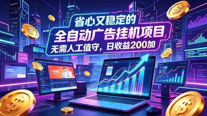 （18899期）全自动广告挂机项目，全程无需人工值守。稳定创收每日收益200+-钱途社