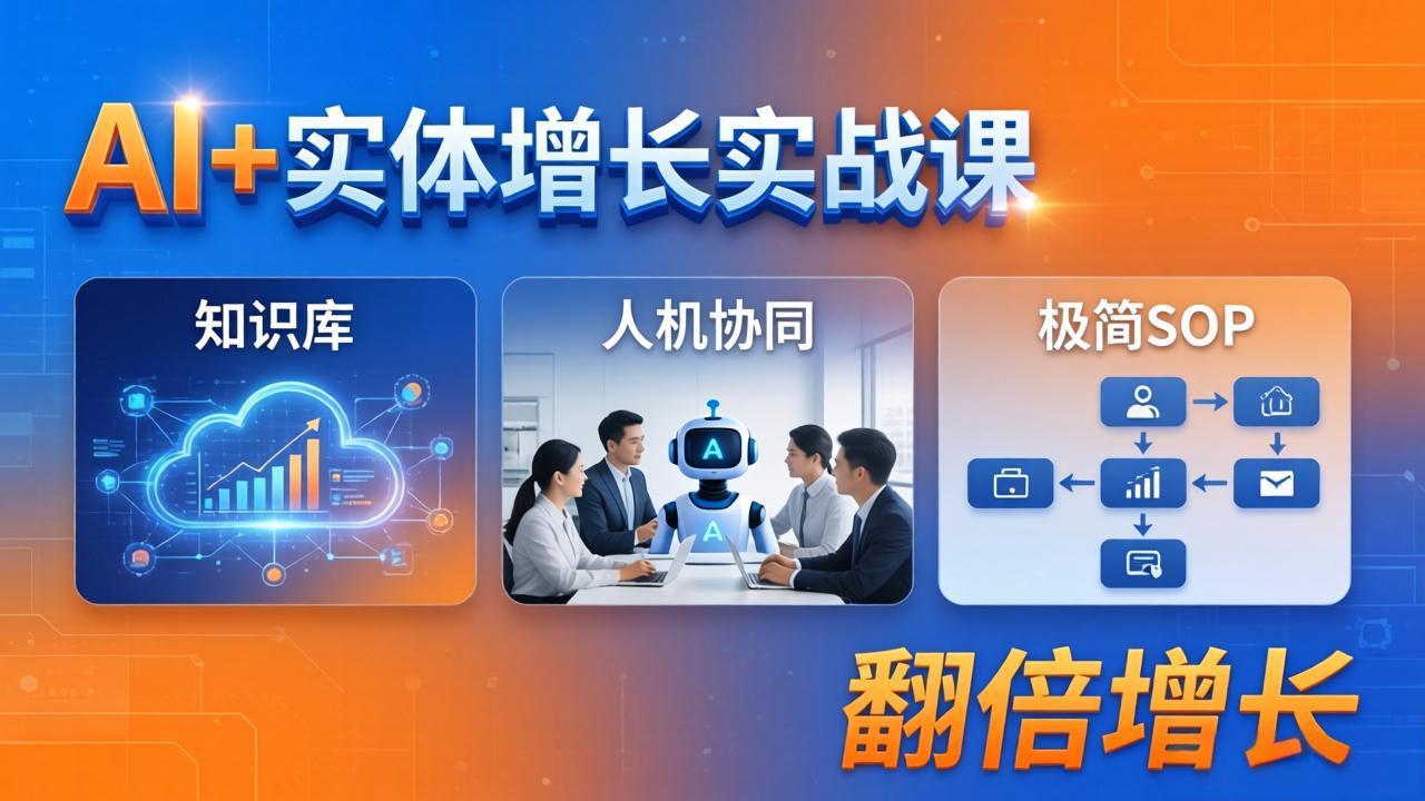 AI+实体增长实战课：知识库+人机协同+极简SOP，助力实体业务翻倍增长-钱途社