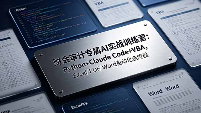 财会审计专属 AI实战训练营：Python+Claude Code+VBA，Excel/PDF/Word自动化全流程-钱途社