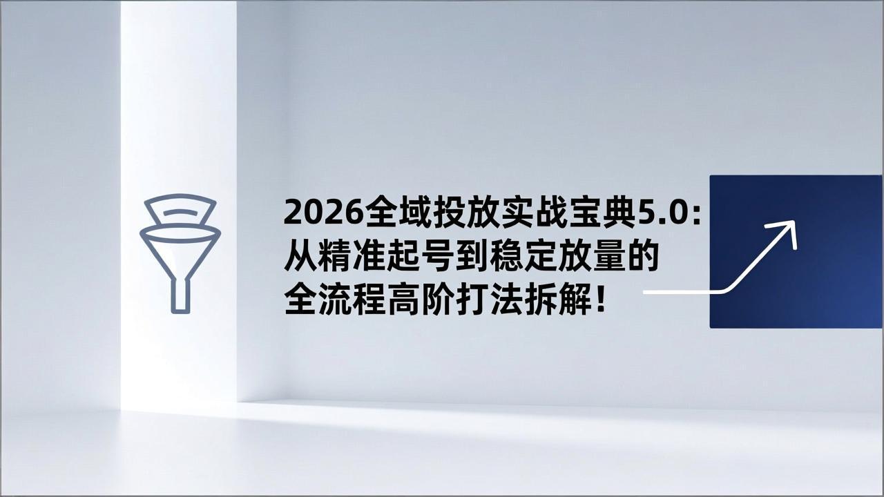 2026全域投放实战宝典5.0：从精准起号到稳定放量的全流程高阶打法拆解！-钱途社