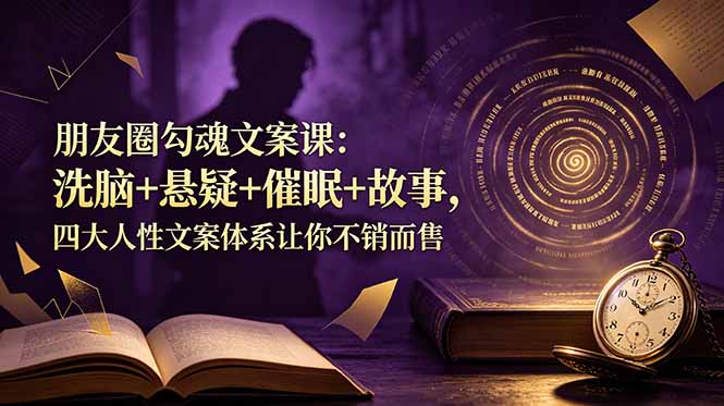朋友圈勾魂文案课：洗脑+悬疑+催眠+故事，四大人性文案体系让你不销而售-钱途社