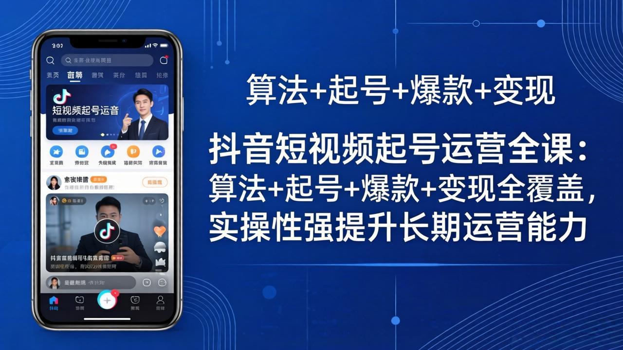 抖音短视频起号运营全课：算法+起号+爆款+变现全覆盖，实操性强提升长期运营能力-钱途社