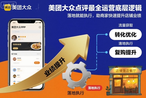 美团大众点评最全运营底层逻辑，落地就能执行，助商家快速提升店铺业绩-钱途社