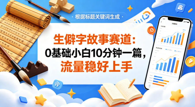 公众号流量主——生僻字故事赛道，流量稳，好上手，0基础小白也能10分钟一篇-钱途社
