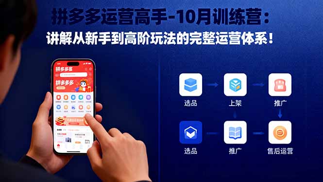 拼多多运营高手-10月训练营：讲解从新手到高阶玩法的完整运营体系！-钱途社