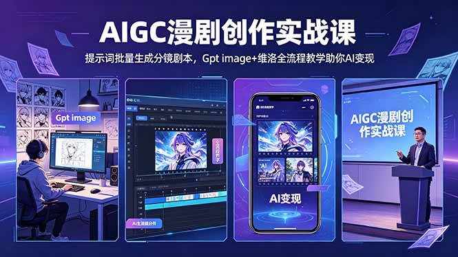 （18482期）AIGC漫剧创作实战课-更新5月16，提示词批量生成分镜剧本，Gpt image+维洛全流程教学助你AI变现-钱途社