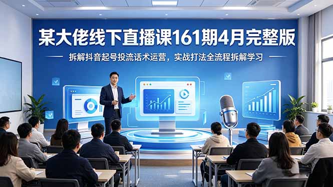 某大佬线下直播课161期4月完整版，拆解抖音起号投流话术运营，实战打法全流程拆解学习-钱途社