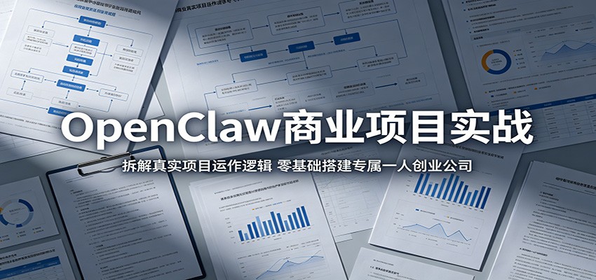OpenClaw商业项目实战：拆解真实项目运作逻辑，零基础搭建专属一人创业公司-钱途社