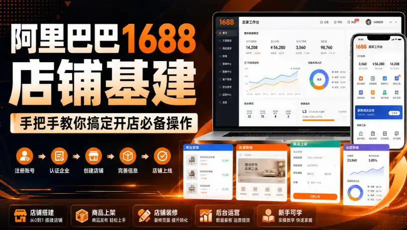 阿里巴巴1688店铺基建，手把手教你搞定开店必备操作(更新8月)-钱途社