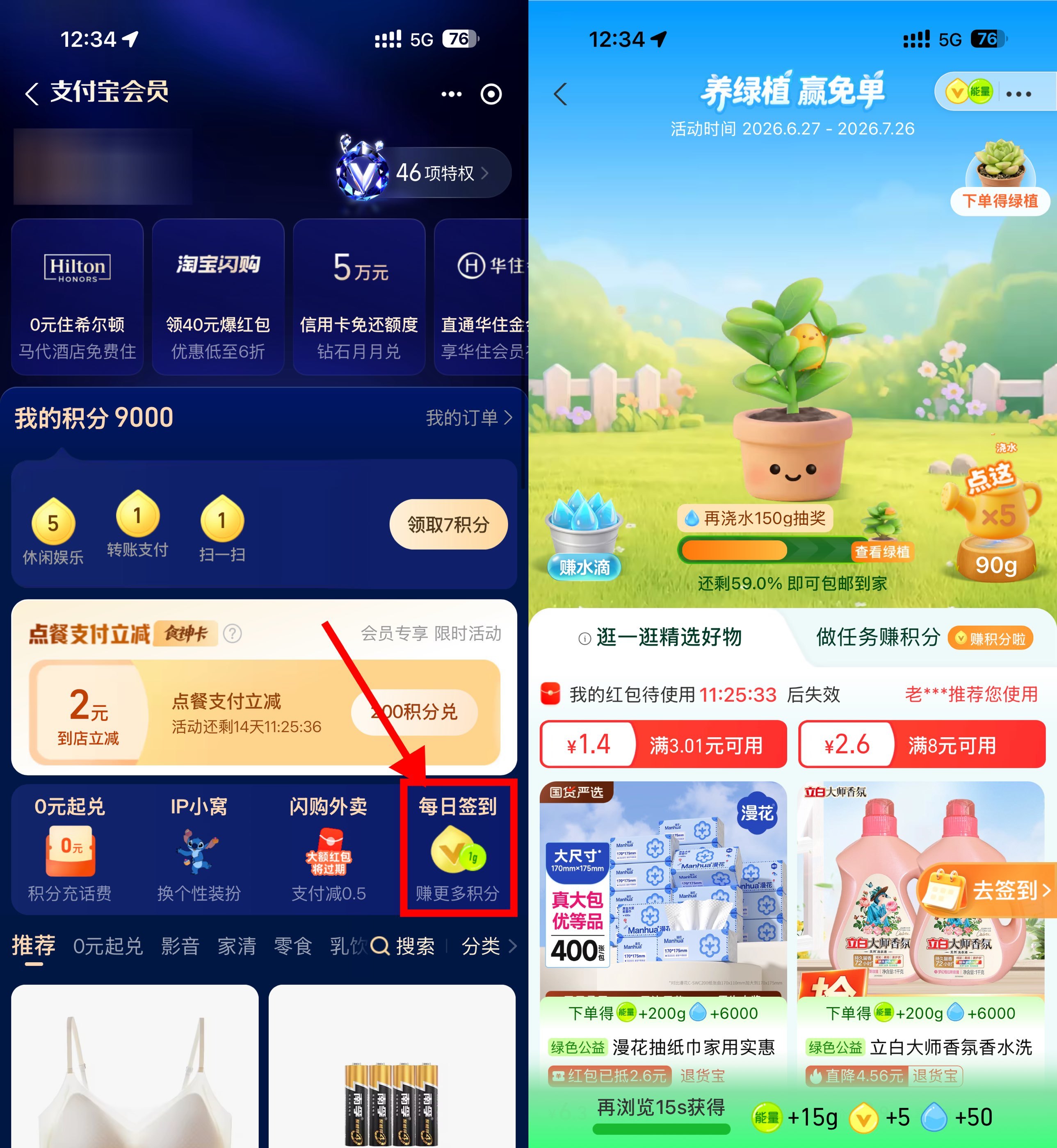 支付宝养绿植领实物绿植免单-钱途社