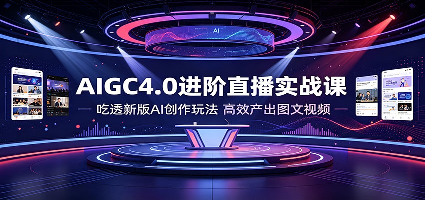 AIGC4.0进阶直播实战课：吃透新版AI创作玩法，高效产出图文视频-钱途社