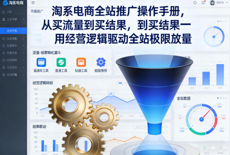 淘系电商全站推广操作手册,从买流量到买结果一用经营逻辑驱动全站极限放量-钱途社