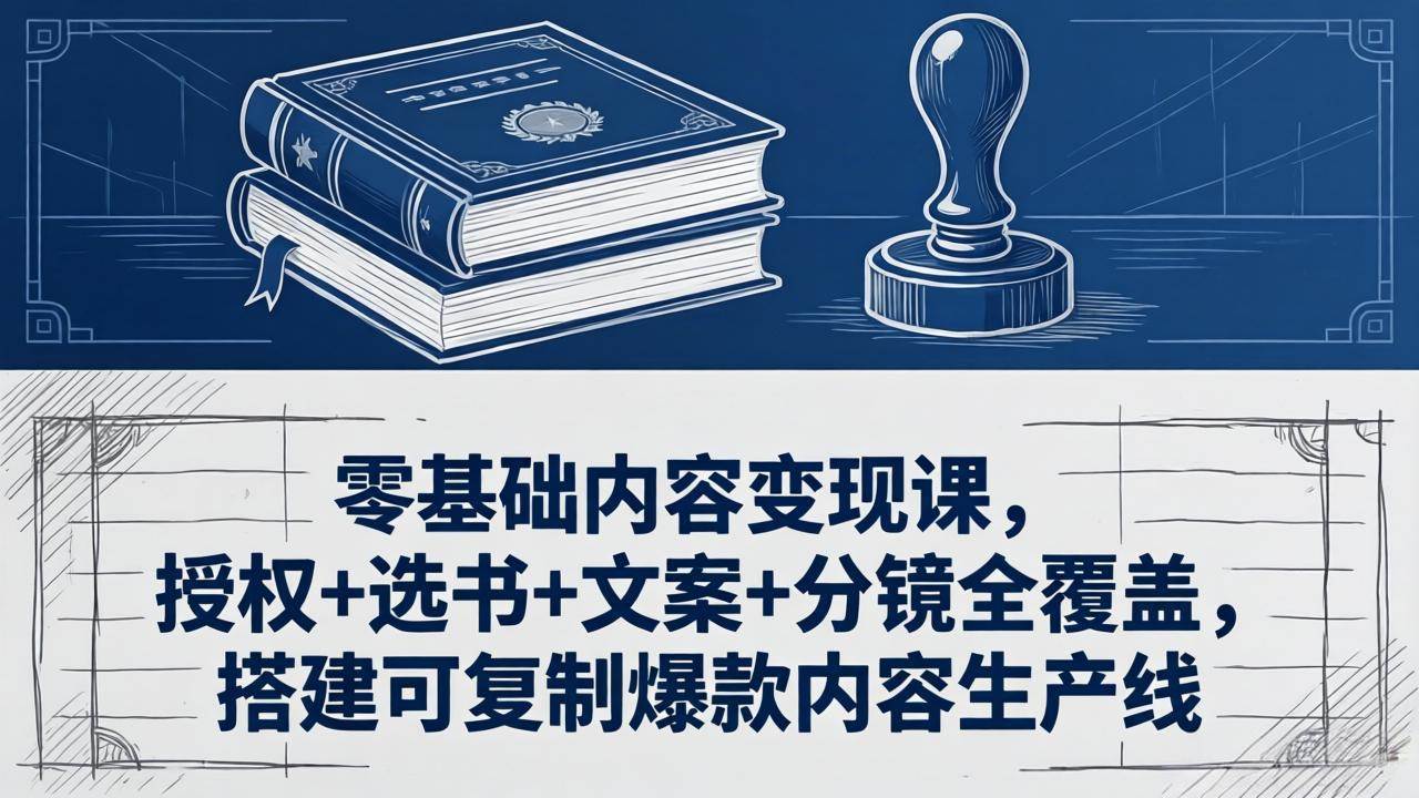 （18243期）零基础内容变现课，授权+选书+文案+分镜全覆盖，搭建可复制爆款内容生产线-钱途社