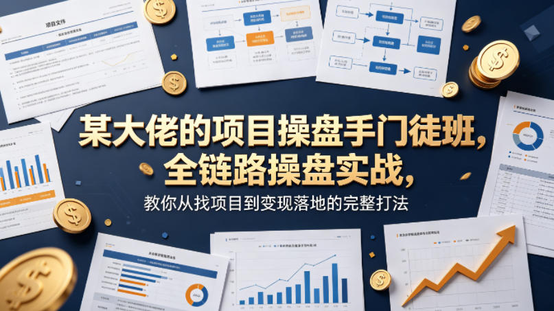 某大佬的项目操盘手门徒班，全链路操盘实战，教你从找项目到变现落地的完整打法-钱途社