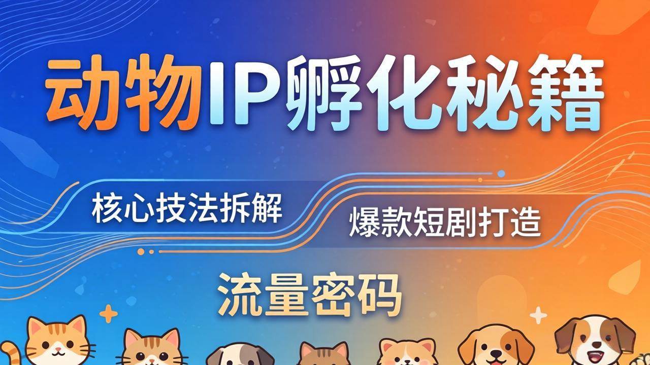 （18207期）动物IP孵化全套秘籍，三大核心技法拆解，打造爆款萌宠短剧，轻松拿捏赛道流量密码-钱途社