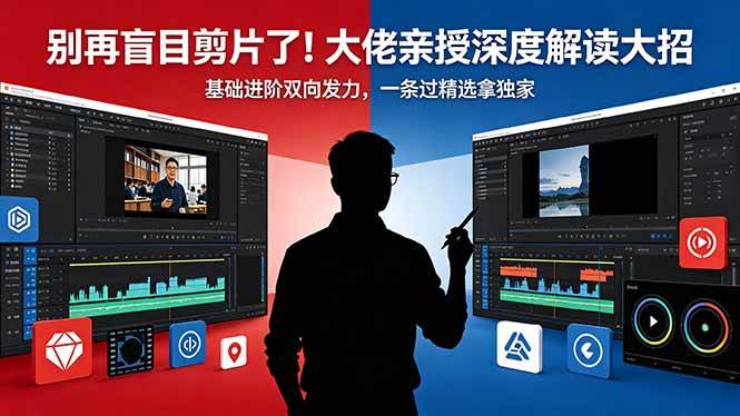 （18384期）别再盲目剪片了！大佬亲授深度解读大招，基础进阶双向发力，一条过精选拿独家-钱途社